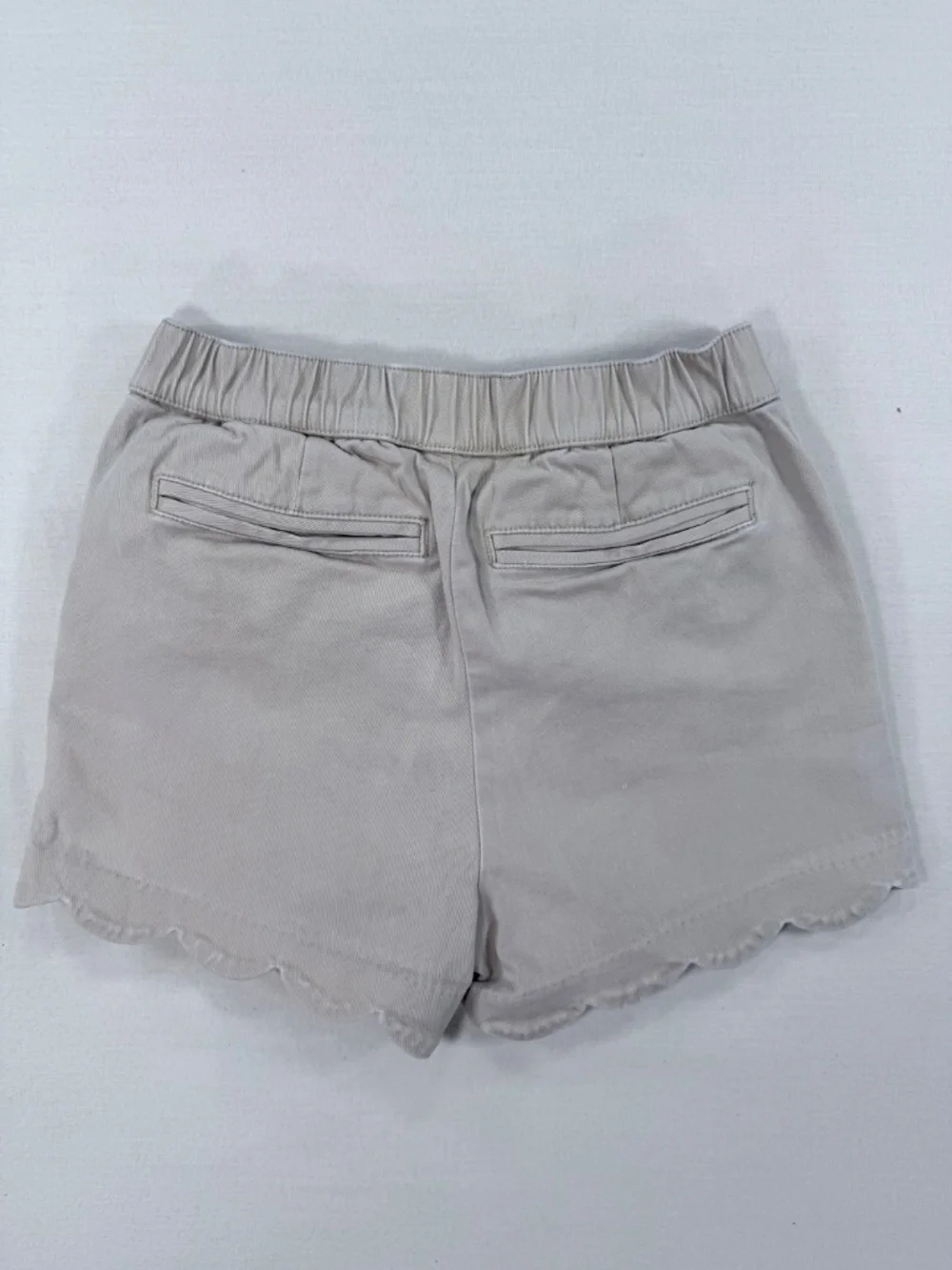 Crown & Ivy Kids Tan Scalloped Hem Twill Shorts Size 6